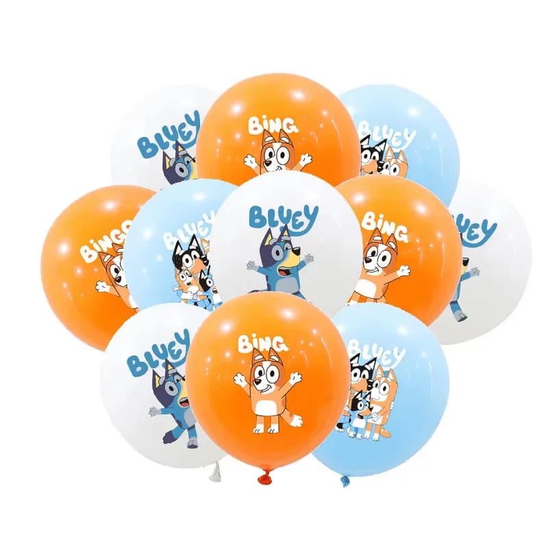 BuddyKiss 12inch Bluey Dog Latex Balloons Set Blue - Image 1