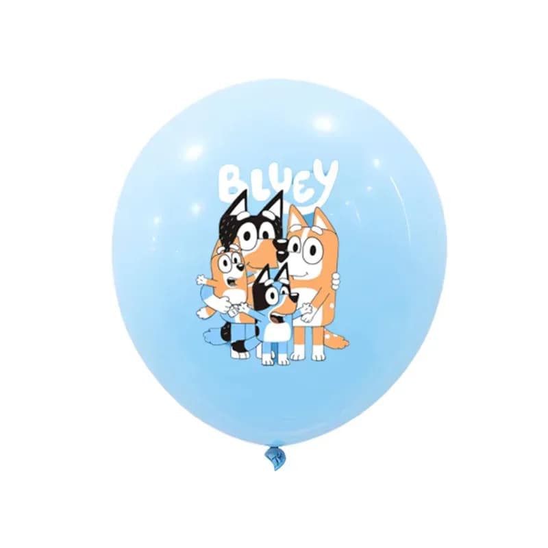 BuddyKiss 12inch Bluey Dog Latex Balloons Set Blue thumbnail 3